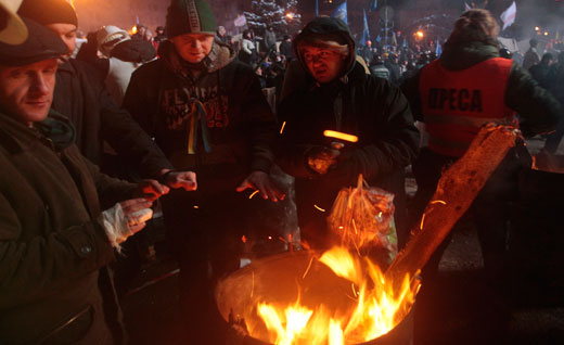 Right wing playing role in Ukraine protests