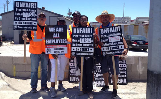 Port truck drivers walk off the job in LA and Long Beach