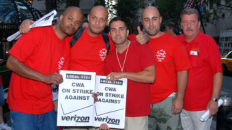 Workers remain solid one year into fight against Verizon