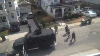 Hunt for bomber locks down Boston area
