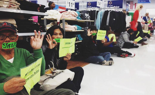 Walmart workers begin first in-store sitdown strike in company history