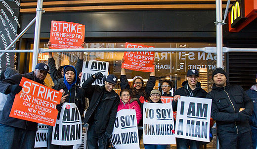 Fast food workers walk out, seek living wages, union recognition