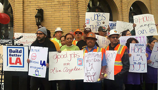 Los Angeles protesters call out Trump’s biggest campaign donor on affordable housing