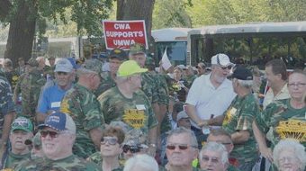Miners march on Congress to demand legislation to save pensions