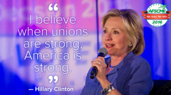 In the homestretch, AFL-CIO goes all out for Clinton