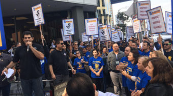 Skilled trades workers hit streets for fair wages at UCLA