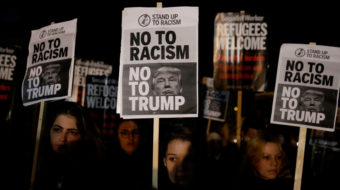 Anti-Trump protests spread to Britain