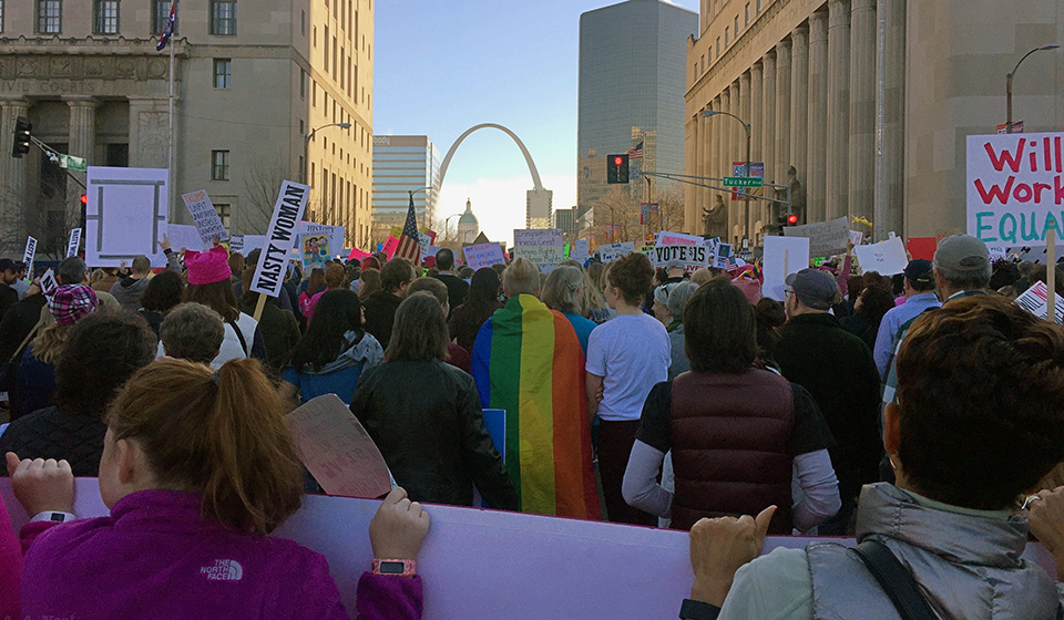 St. Louis Women’s March draws thousands, protesting Trump