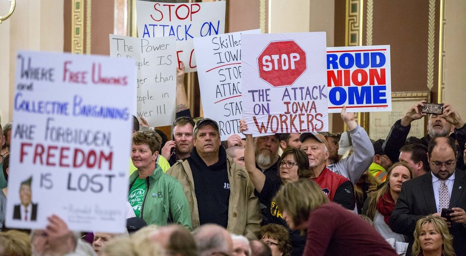 AFSCME takes Iowa to court over gutting of public workers’ rights