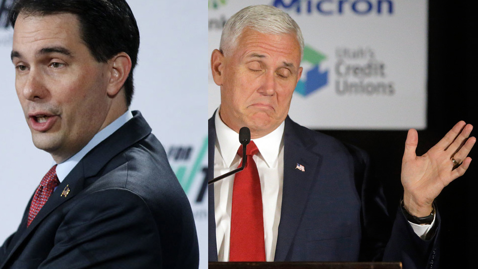 Wisconsin’s Walker urges VP Pence: Take anti-union crusade national