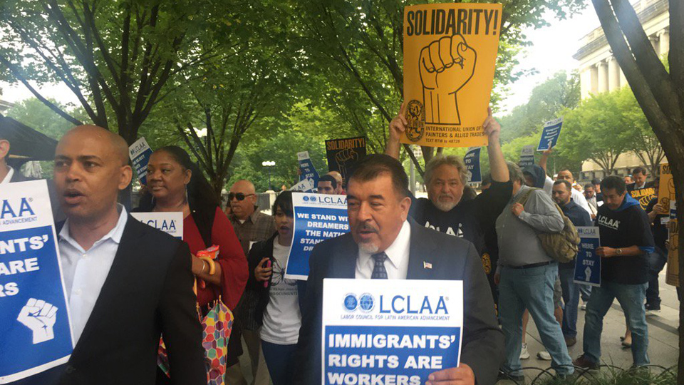 Latino labor conference turns into pro-Dreamers, anti-Trump march