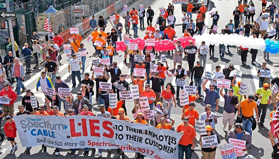 NYC unions rally against cable giant Charter/Spectrum People's World