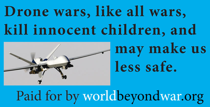 Billboards opposing drone wars going up all over Syracuse 