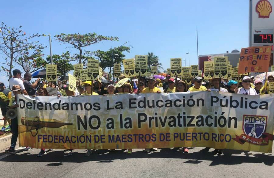 Puerto Rico teachers walk out to protest privatization