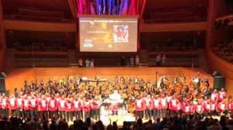 Inner City Youth Orchestra of Los Angeles takes a knee
