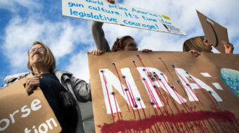 Students bring gun control rally to NRA’s doorstep