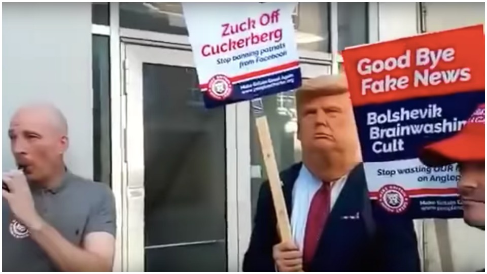 Fascists wearing Trump masks attack socialist bookstore