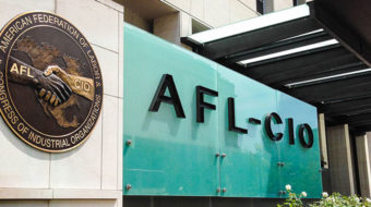 AFL-CIO support staffers walk informational picket line