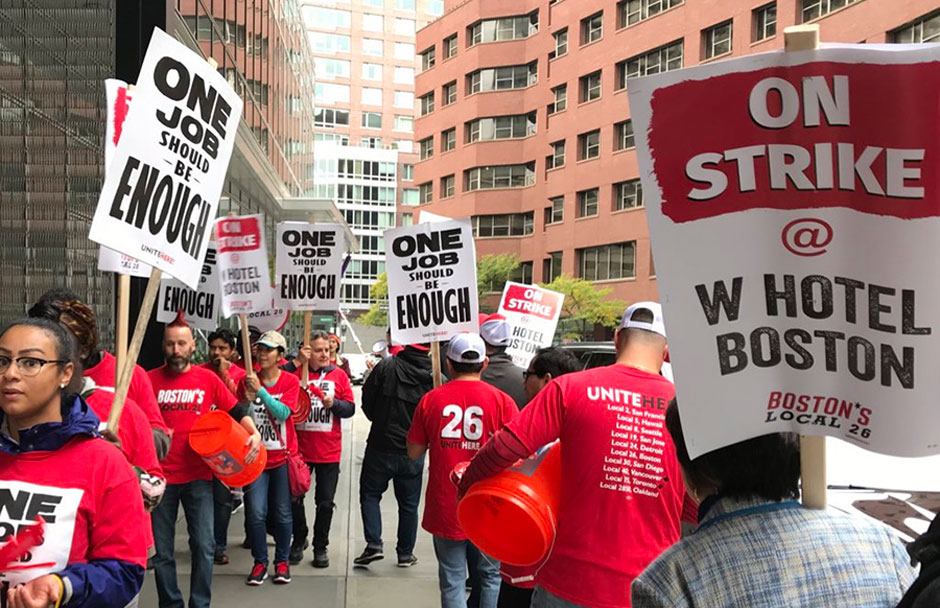 Marriott hotel workers walk off the job across the nation