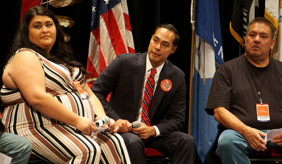 Castro showcases specific indigenous policies at Native forum, but Delaney stumbles