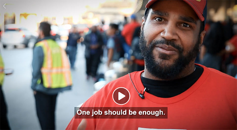 Exploited catering workers protest at busy airports