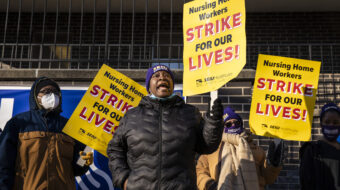 Patients support their striking SEIU nursing care workers