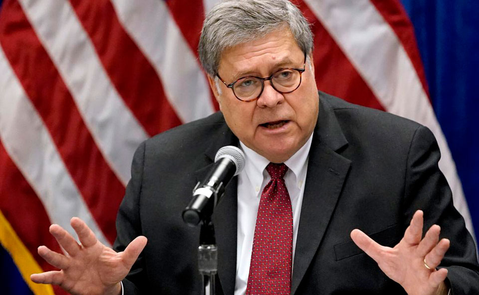 Attorney General William Barr pushed out, will leave before Christmas