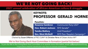 ‘We’re not going back’: N.Y. Black History event featuring Gerald Horne, Feb. 28