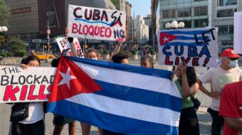 Young Communists in NYC organize protest in support of Cuba