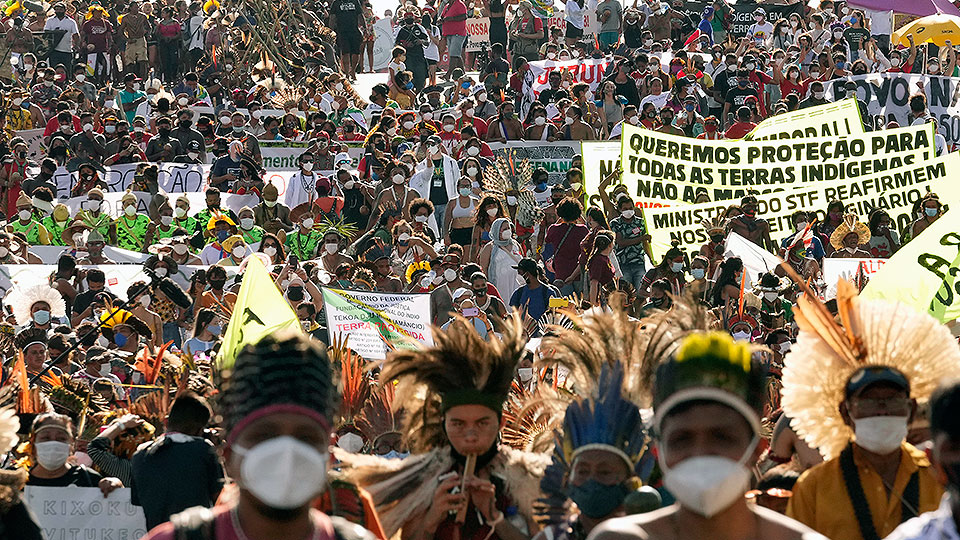 Indigenous Brazilians converge on Supreme Court ahead of crucial land rights case