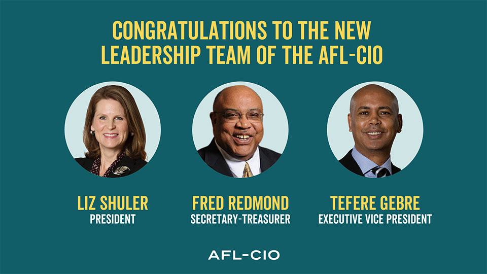 AFL-CIO Executive Council elects Shuler, Redmond to fed’s top two jobs