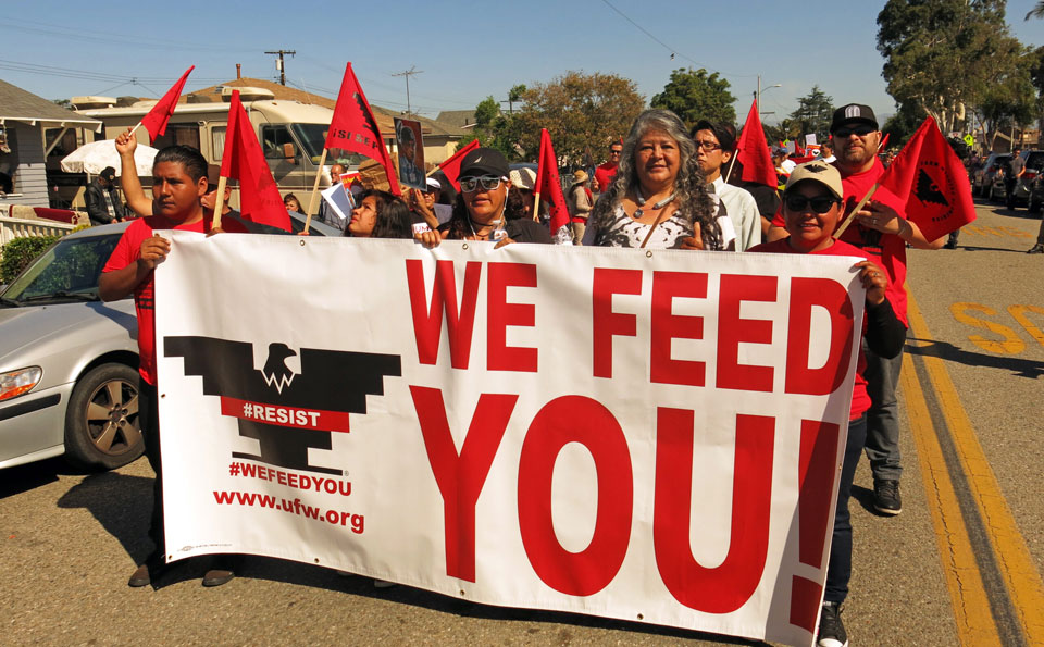 The United Farm Workers march to the California state capitol
