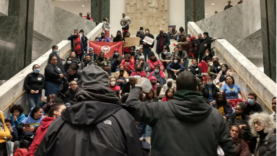 Housing activists occupy NYS legislature, demand eviction protections for tenants