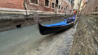 Venice canals running dry due to lack of rain, low tide