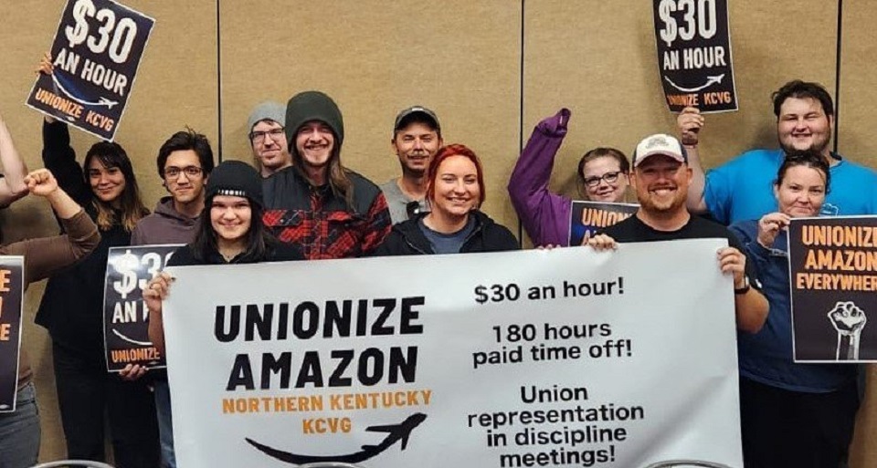 Amazon workers at Kentucky air hub go public with organizing drive