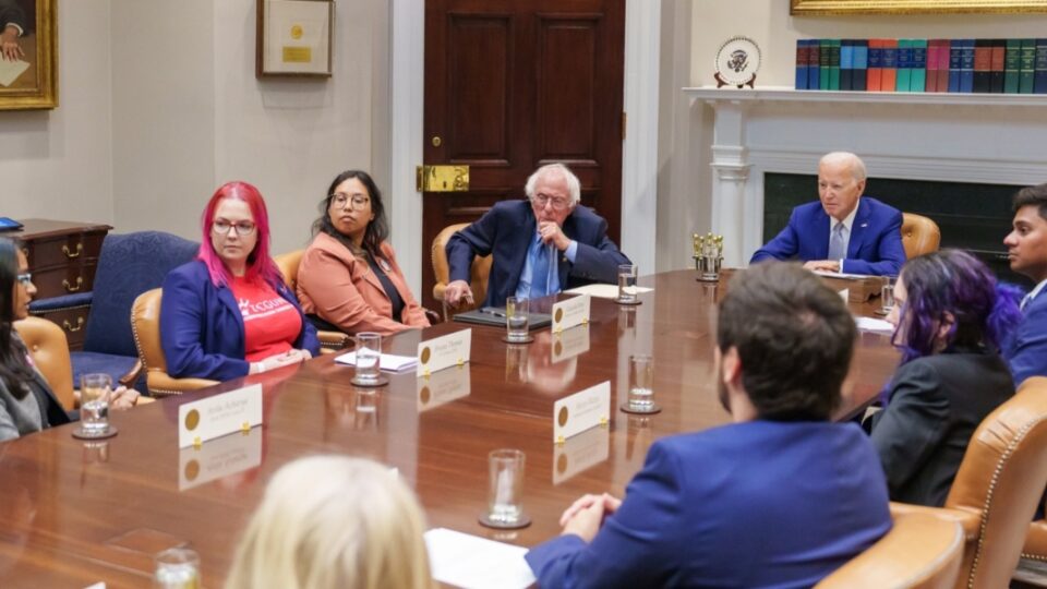 Young organizers talk unions with Biden and Bernie at the White House