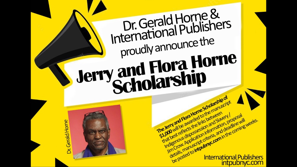 Gerald Horne endows International Publishers research prize on Indigenous dispossession and Black oppression