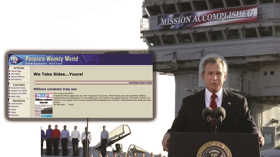 People’s World archives 2003: CPUSA condemns Bush’s illegal Iraq war