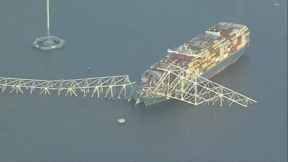 Cargo ship hits key Baltimore bridge, bringing it down
