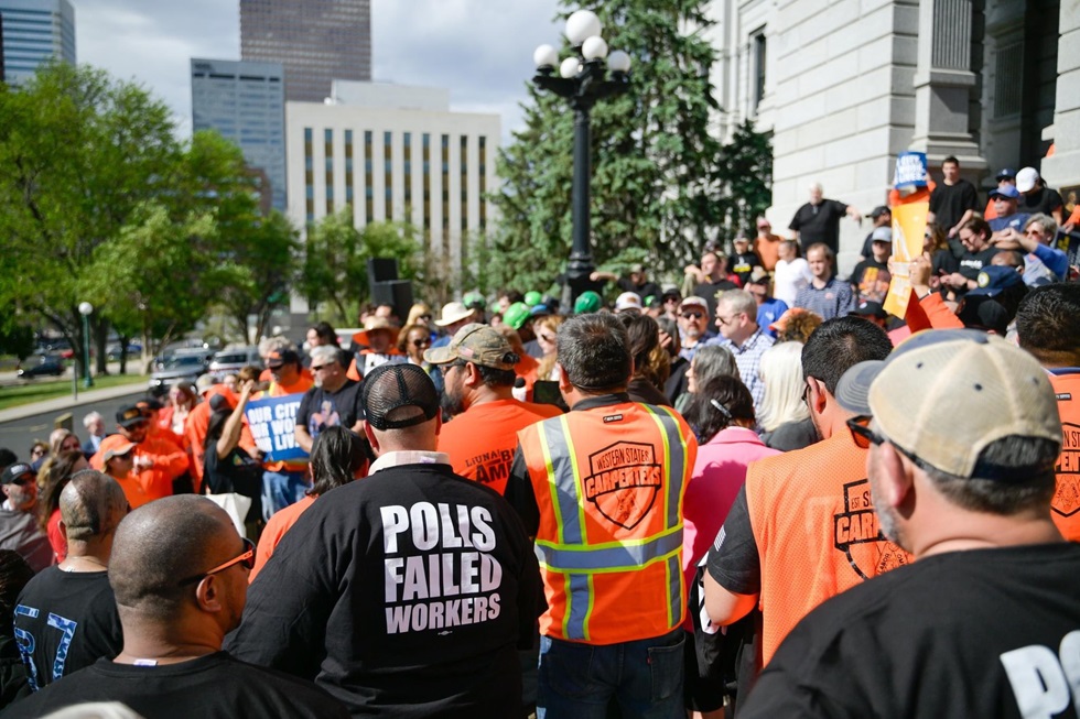 Hundreds protest Colorado Dem Gov’s vetoes of pro-worker bill