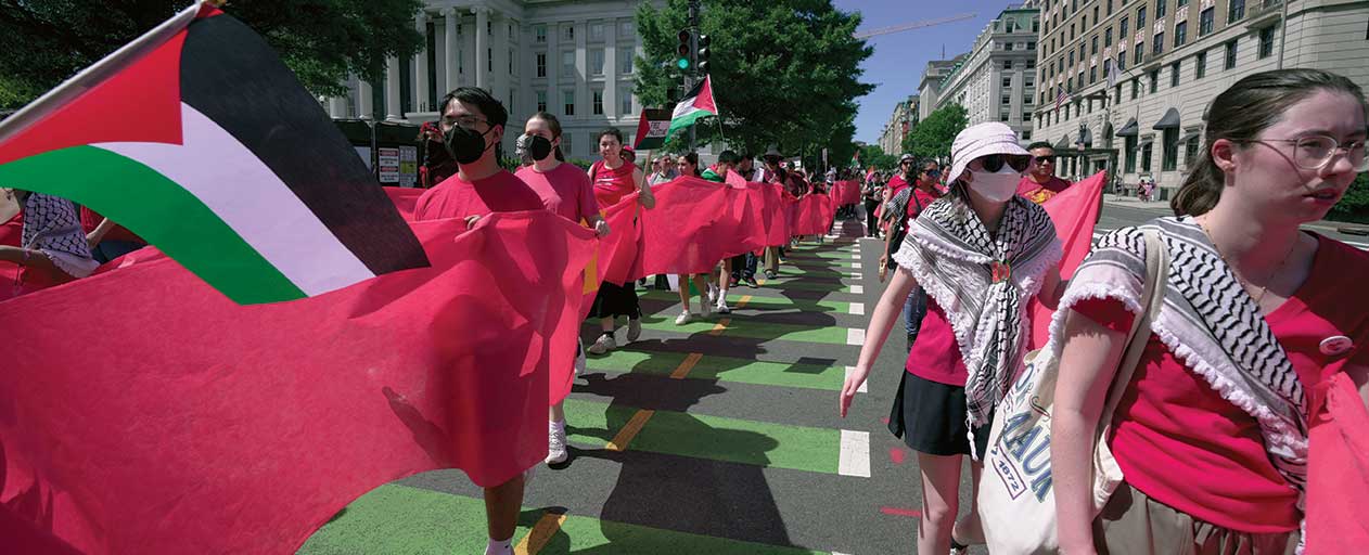 Thousands march on D.C. as Israeli raid kills another 274 Palestinians