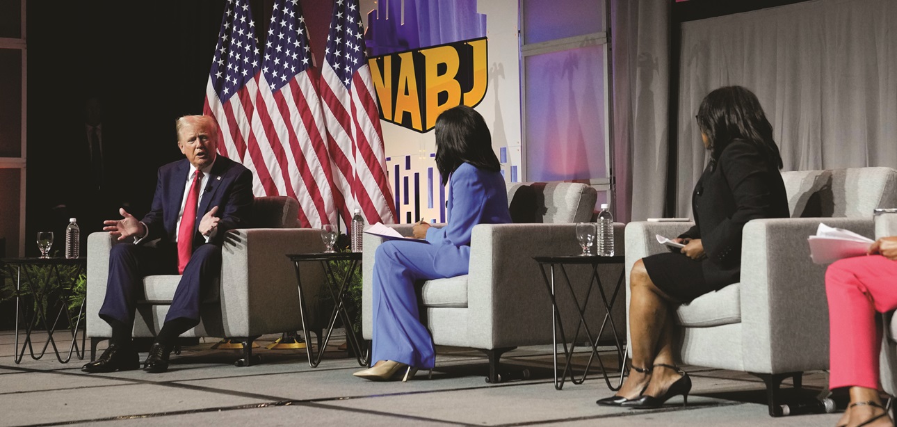 At Black journalists’ meeting, Trump questions Vice President Harris’s racial identity