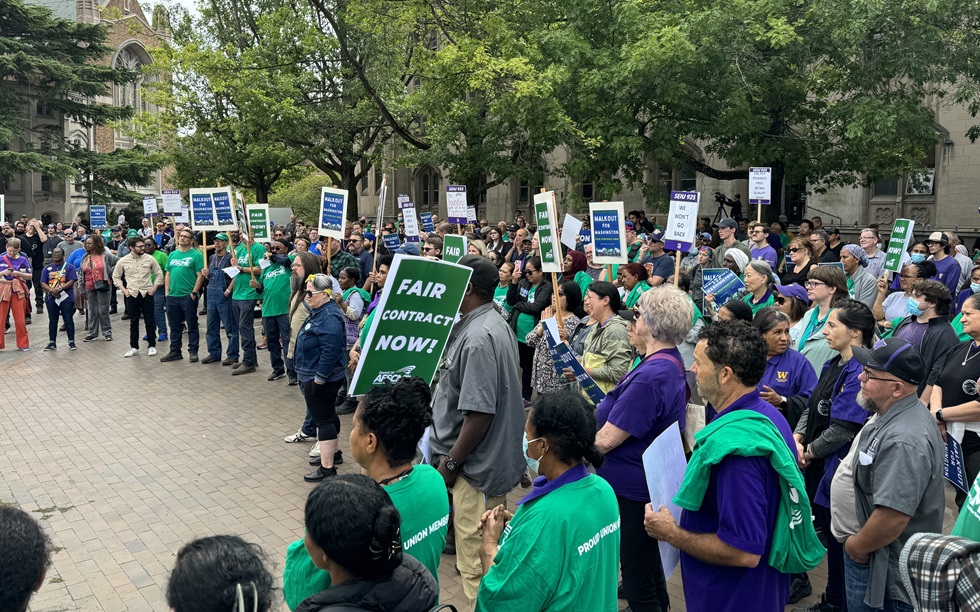 Workers pressure University of Washington for fair contract, reject paltry wage offer