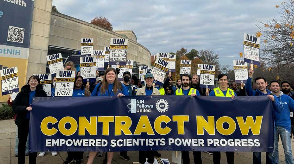 Inadequate pay, health care cutoff push NIH researchers to picket