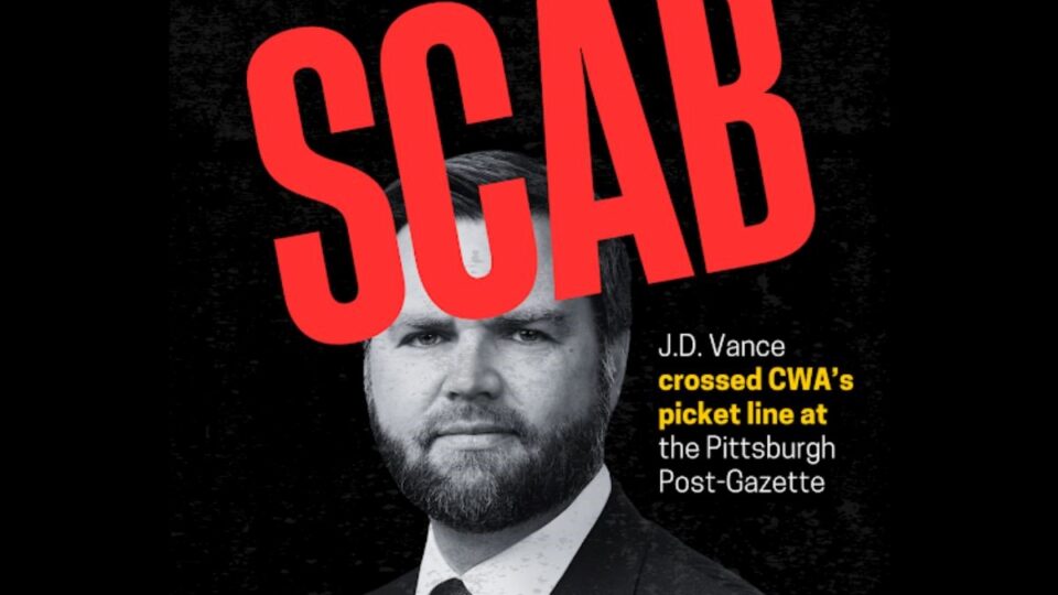 Scab J.D. Vance crosses News Guild picket line in Pittsburgh