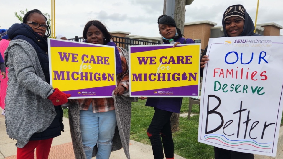 Detroit-area nursing home workers strike over staffing shortages and bad conditions for residents