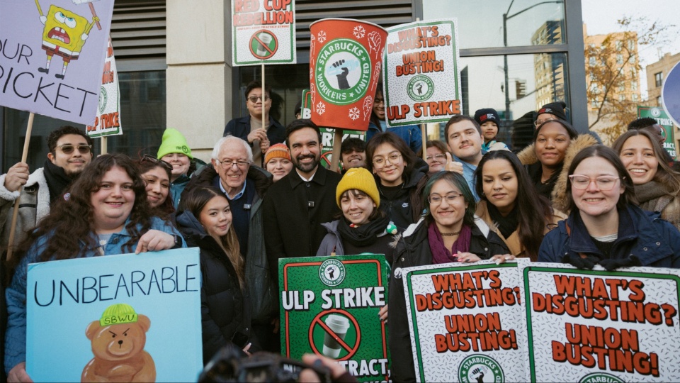 Sanders, Mamdani back Starbucks strikers