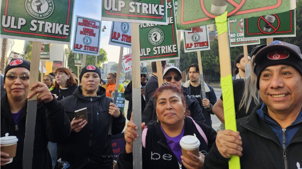 Hollywood labor adds star power to the Starbucks workers’ strike