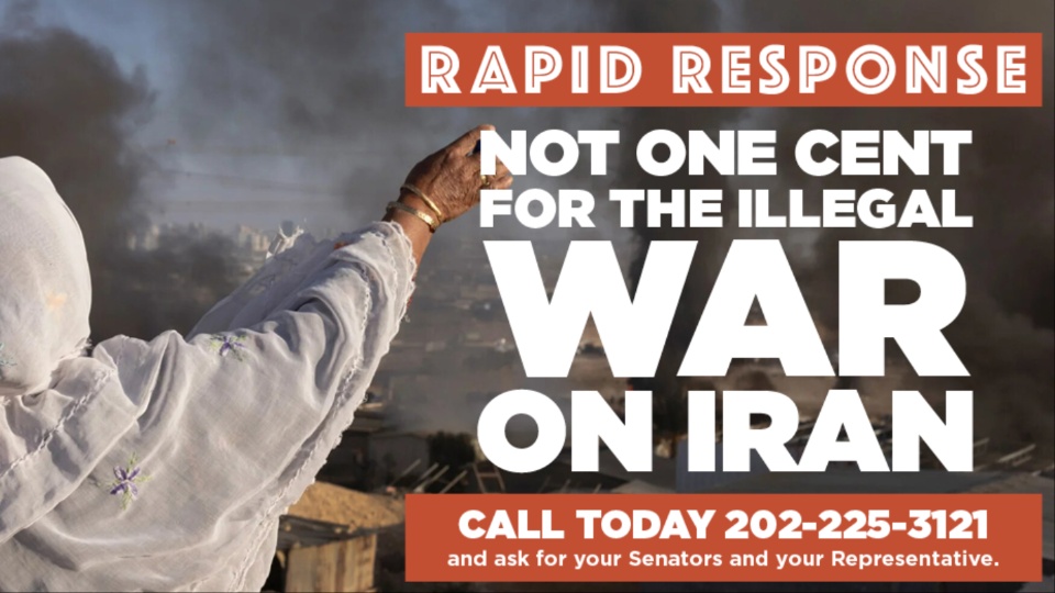 Tell Congress: Not one cent for the illegal war on Iran