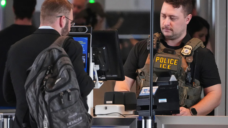 ICE agents invade airport passenger lines